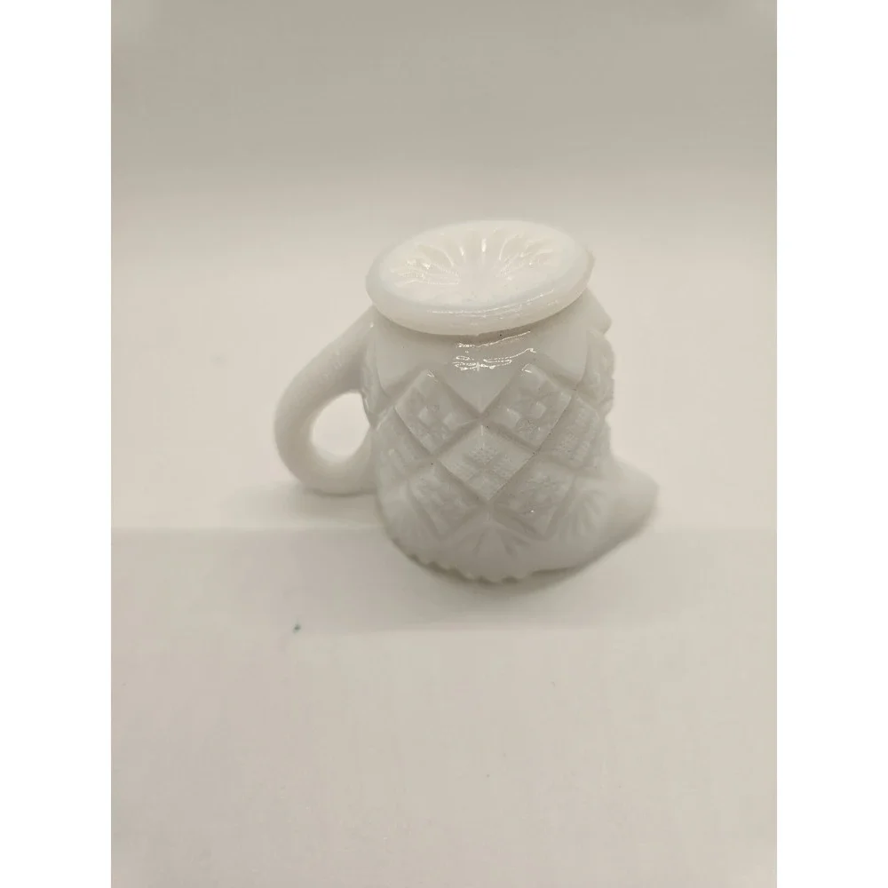Milk Glass Westmoreland Creamer and Sugar‎ Bowl Old Quilt Pattern